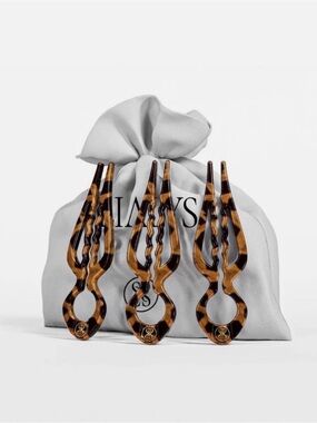 Lialys Prestige Hairpins in Tortoise Set of 3